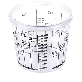 Ölçekli Plastik Boya Karıştırma Kap PP Sert Kapaklı 1400 ml.
